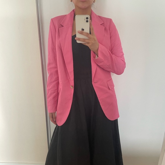 NWT Pink linen blazer XXS - Picture 2 of 6